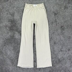 Talentless French Terry Lounge Pants Womens Small Beige Wide‎ Leg Casual Comfort